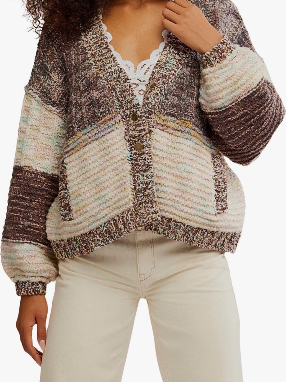 NWT Free People Isabella Colorblock Cardigan